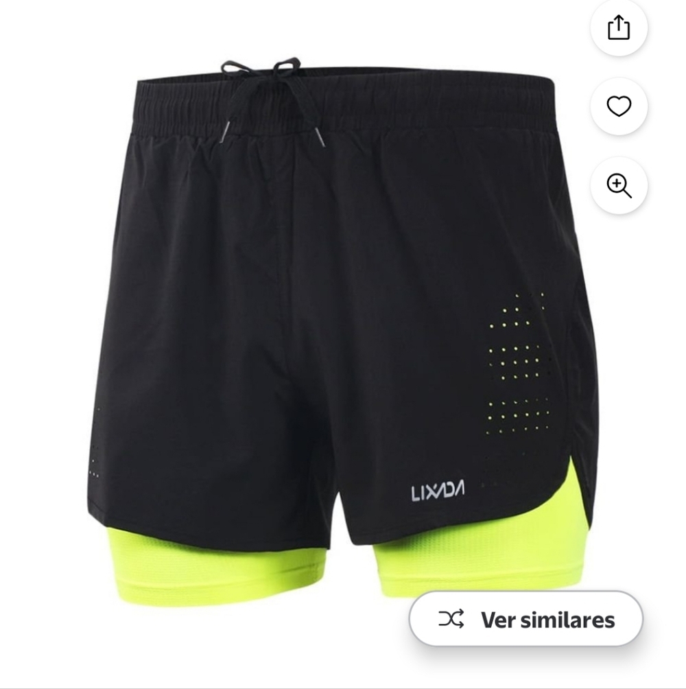 LIXADA Men's Black and Neon Green Athletic Shorts